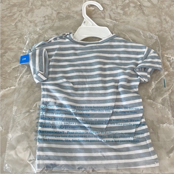 NWT First Wave Dillards Shirt Baby Blue/White Striped MSRP $18 Size: 12 mos - Picture 5 of 10